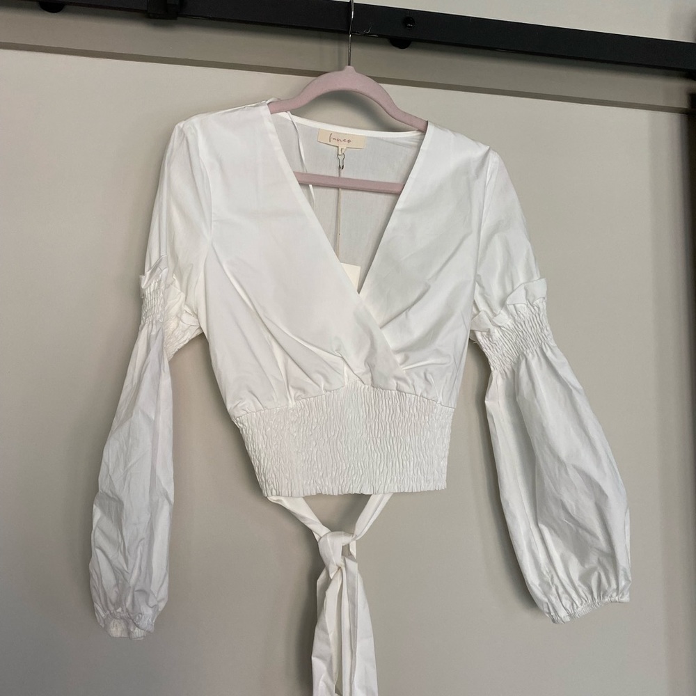 White Smocked Lightweight Blouse